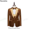 Costumes pour hommes Blazers Thorndike costumes pour hommes coupe ajustée un bouton sur mesure Blazers pantalon affaires casual fête chanteur marié mariage 230130