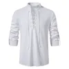 Męskie koszulki męskie bluzka bluzka bawełniana bawełniana lniana koszulka koszulka z długim rękawem koszulka sprężyna jesienna klacz klacze vintage joga koszule 230130