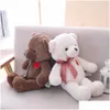 Stuffed Plush Animals 35Cm / 50Cm Lovely Teddy Bear Toys Cute Bears With Heart Doll Girls Valentines Gift Kids Baby Christmas Brin Dhfvb