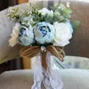 Fiori decorativi Camelie Bouquet da sposa Piante Regalo floreale Manico in pizzo Keepsake Tema del giardino