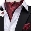 Fliege Tropfen Seide Herren Ascot Hanky Manschettenknöpfe Set Jacquard Paisley Floral Vintage Krawatte Krawatte Großhandel für männliche Hochzeitsgeschäft
