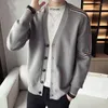 Camisolas masculinos Harajuku malha suéter de moda masculino casual casual jaqueta roupas autum winter lã cardigan casacos 98409