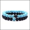 Bracelets porte-bonheur Distance pour les amoureux 2 pièces/ensemble Yin Yang pierre perlée ami Couple Bracelet Dh livraison directe bijoux Dh1Pi