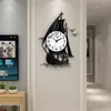 Horloges murales vent et vagues horloge silencieuse Cooper Antlers Design moderne montre décorative pour la maison salon décoration ZM