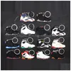 Keychains Lanyards Wholesale Designer Mini Sile Sneaker Keychain Men Women Kids Key Ring Gift Shoes Handbag Chain Basketball Shoe Dhjqf