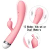 Vibratoren Starker Dildo-Vibrator G-Punkt-Kaninchen-Vibrator Klitoris-Stimulator Vaginalmassagegerät Sexspielzeug für Frauen Weibliche Masturbation 1115