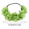 Decorative Flowers Simulation Rose Crown Headband Women Flower Hair Garland Artificial Beach Headpiece Wreath