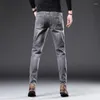 Mäns jeans 2023 Autumn Trendy Elegant Men's Slim Fit Luxury Leggings Stretch Stylish Pants Long Trousers 21Q5637