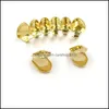 Grillz Dental Grills 18K 금도금 구리 치아 교정기 일반 힙합 업 2 바닥 6 Grillz Mouth Fang Tooth Cap Jllxpp Bdejewelry dhu8g