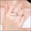 Cluster Rings Modian 925 Sterling Sier Emerald Cut Shiny Clear Cz Wedding Female For Women Simple Rec Ring Fine Jewelry 3509 Drop Del Dhgc5