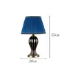 Настольные лампы в американском стиле антикварная синяя настольная лампа гостиная прикроватная ручная окрашенная творческая керамика