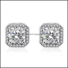 Stud Crystals Earrings Luxury Jewelry Female Crystal Zircon Stone Vintage For Women Gold Sier Earring Drop Delivery Dhcya