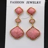 Dangle Earrings 6pair Fashion Natural Faceted Pink Red Green Jade Drop Stone Post Studs For Women Bridal Wedding Party