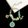 Bracelets de charme feitos à mão Mertos verdes Europeias Carta Carta Rotundidade Pinglelet Jewelry Acessórios femininos