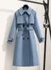 Женские траншеи палаты Heliar Women Long Trench Poat Fashion Windper Poat Double Bread