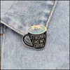 Pins Broschen Cartoon Kaffeetasse Brosche Pins Europäische Emaille Lustiges Metall für Mädchen Geschenk 2021 Weihnachtsabzeichen Tasche Kleidung Denim Shirt Pi DHS8V