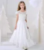 Girl Dresses Cap Sleeves First Communion For Little A-line Chiffon Lace Long Flower Weddings Kids Baby