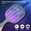 Ongediertebestrijding Swatter Mosquito Lamp USB Oplaadbare elektrische insecten Killer Racket Doods 3-laags bug Zappers 0129