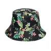Brede rand hoeden mode unisex emmer zomer dubbelzijdige slijtage fruit printen vrouwen cap outdoor zon hoed mannen klassieker panama