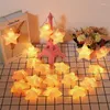 Strängar LED Ice Crack Star Lights Battery/USB Christmas Fairy Stars String Warm White Garland Lighting Xmas Wedding Home Decor