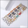 Link Chain Frosted Stitching Mticolor Bracelet Jewelry Female Retro Hip Hop Rainbow Acrylic Aluminum Fashion Ring Buckle Drop Deliv Dhpma