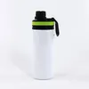 Bouteille d'eau de sport en aluminium de sublimation de 20 oz gobelet en aluminium à paroi simple de 600 ml avec couvercle matal bouteilles de camping en plein air portables 5 couleurs