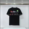 デザイナーファッションブランドメンズ Tシャツ高級カラーブロッキングレタープリント半袖ラウンドネック夏ルーズ Tシャツトップブラックホワイトアジアサイズ S-2XL