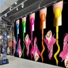 Bakgrundsbilder Personlig 3D -nagellack akvarell Graffiti Mural Wallpaper Beauty Salon Makeup Shop Svart Bakgrund Väggpapper