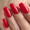 False Nails 24Pcs Glossy Wine Red Press On Artificial Short Ballerina Coffin Fake Nail DIY Lady Full Cover Tip Manicure Tool