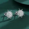 Kolczyki stadninowe S925 Sterling Silver Fashion Sunflower z Diamond Creative Sun Flower Buckle Korean Party Prezent urodzinowy