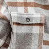 Chaquetas de mujer Otoño Invierno chaqueta a cuadros cepillada de manga larga de franela de manga larga con botones y bolsillos para mujer abrigo con bolsillo