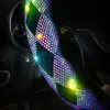 Steering Wheel Covers Luxury Crystal Colorful Rhinestone Car Diamante Covered Steering-Wheel Plush AccessoriesSteering