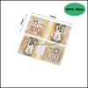 Novelty Games Prop Cad Game Money 5/10/20/50/100 Copy Canadian Dollar Canada Banknotes Fake Notes Movie Props Drop Delivery Toys Gift Dhjgr3k4u