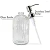 Storage Bottles 18oz Liquid Soap Dispenser Shampoo Shower Gel Lotion Glass Press Bottle Refillable