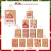 Emballage cadeau JOLLYBOOM sacs en papier Kraft de noël couleur originale avec le père noël flocon de neige orignal pour les ensembles de faveurs de fête