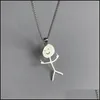 Chains Stainless Steel Funny Doodle Necklace For Women Trendy Graffiti Personalized Hip Hop Men Accessories Male 2022Chains Drop Del Dham5