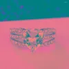 Anneaux de mariage Hainon exquis couleur argent en forme de coeur Zircon anneau pour femmes Bijoux Anel Femme fiançailles Bijoux cadeaux