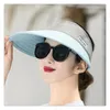 Chapeaux à large bord Chapeau Femmes Casual Tendance de la mode Coréenne Printemps et SummerCap Pliable Sunblock Sunshade Filles Bonnet pour voyager à la plage