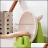 Pot Lid Holders Solid Color Plastic Rack Spoon Holder Stand Kitchen Organizer Fork Spata Pan Er Shelf Table Lagring Racks VTMTL0 DHMS1