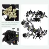 Fleurs décoratives Artificielle Noir Rotin Rose Vigne Halloween Guirlande Suspendue Décoration De Mariage Po Props Plantes