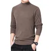 Heren T-shirts Winter T-shirt voor mannen Lange mouw T-shirts Thermisch ondergoed Solid kleur met dunne fleece 230130