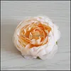 Decorative Flowers Wreaths 10Cm Artificial For Wedding Decorations Silk Peony Flower Heads Party Decoration Wall Backdrop White Dr Otoya