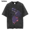 Herren T-Shirts Männer Japan Anime Gedruckt Hip Hop Streetwear Kurzarm Gewaschen EES Ripped Harajuku S-3XL Übergröße 230131