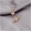 Stud Fashion Jeweley S Sier Post Ballet Dancing Girl Earrings Rhinstone Dance Delivery Jewely Dhnfr