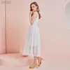 Casual Dresses Artka 2023 Summer Women Dress Elegant White Spets Chiffon Sleeveless Spaghetti Strap Maxi Gaze LA22119X