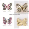 Pinnen broches schattige vlinder voor vrouwen strass kristaljurk accessoires cadeau 32 d3 drop levering sieraden dhwta