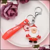 Party Favor New Keychain Keyring Christmas Snowman Reindeer House Jingle Bell Tree Wreath Stocking Snowflake Emamel smycken g￥vor pa ot2vm