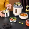 Dinware stelt USB elektrische verwarming lunchbox roestvrijstalen geïsoleerde thermische pot warmer container voor thuiskantoor Bento Lunchbox