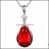 Pendentif Colliers De Luxe Améthyste Collier De Mariage Bijoux Drop Ruby Pour Les Femmes Anniversaire Cadeau Sier Livraison Pendentifs Dhubz