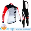 Ny 2023 Winter Thermal Fleece Set Cycling Clothes Men's Jersey Sport Riding Bike MTB Clothing Bib Pants Warm Set Ropa Z230130